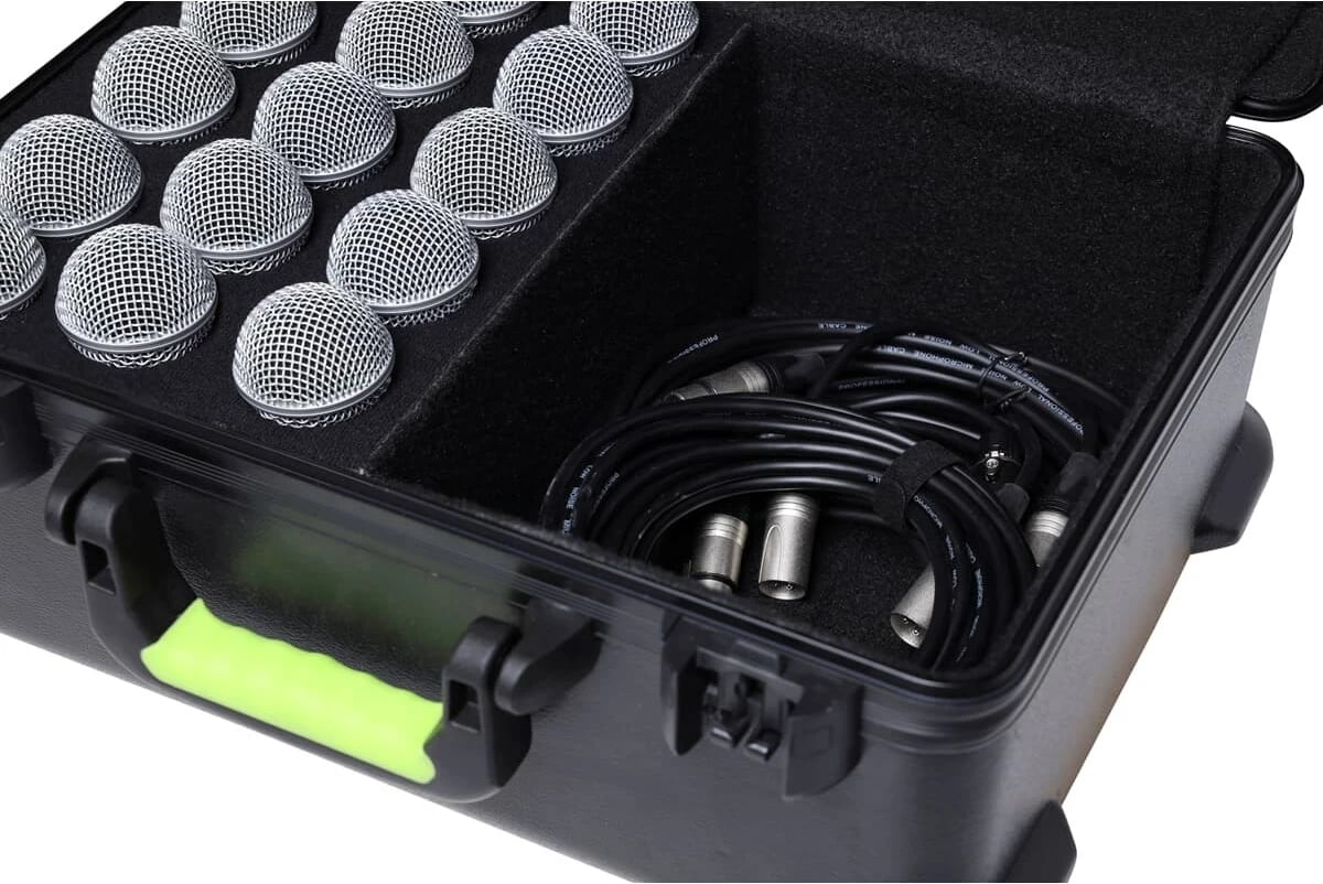 Kasë transporti për mikrofonë Shure SH-MICCASE15, 15 vende, e zezë