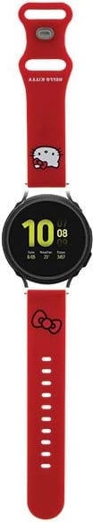 Rrip silikoni për smartwatch Hello Kitty Silicone Kitty Head, 20mm, Kuq