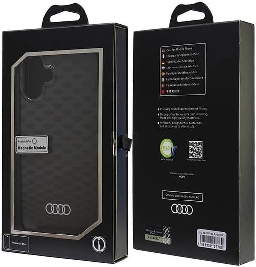 Mbështjellës Audi IML Stitching Pattern MagSafe për iPhone 16 Plus 6.7", i zi