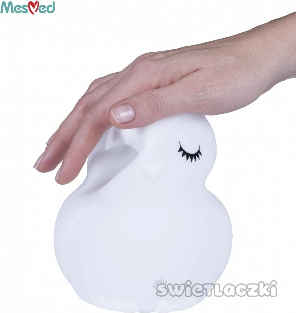 Llambë nate silikoni Mesmed MM013, buf, me telekomandë, LED, e bardhë