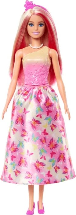 Kukull Barbie Princeshë Mattel HRR07/HRR08, flokë të gjatë rozë-blond, me aksesorë
