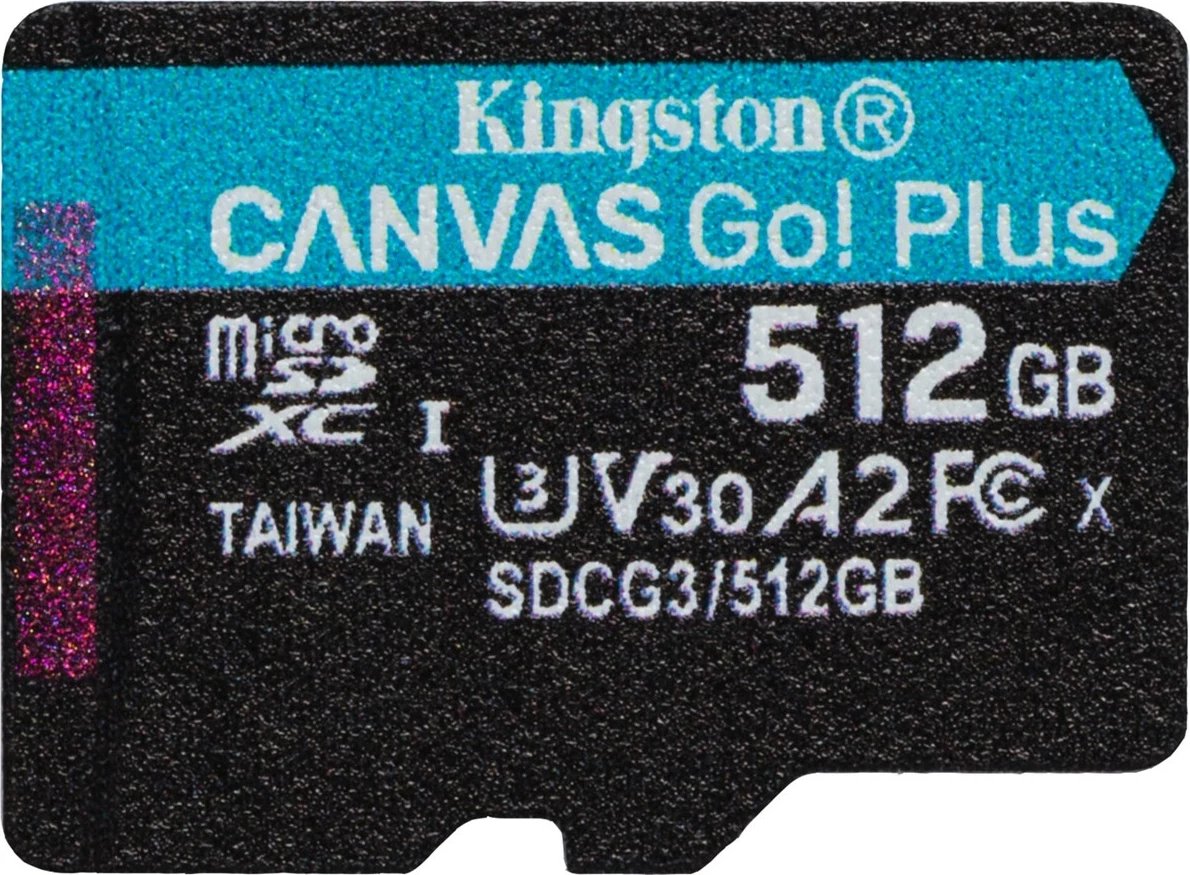 Kartelë microSDXC Kingston, 512GB Canvas Go Plus, e zezë