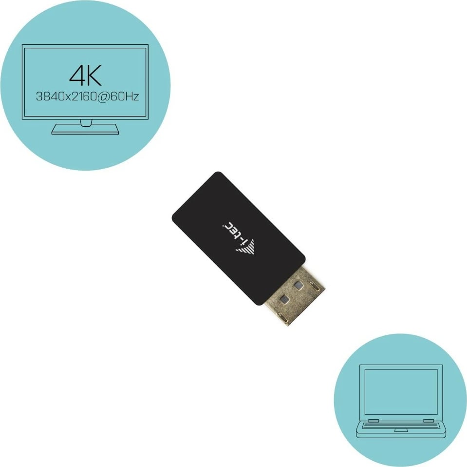 Adapter i-tec DisplayPort në HDMI 4K/60Hz, i zi