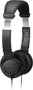 Kufje Kensington HiFi me mikrofon dhe butona për kontrollin e volumit, me kabllo, e zezë