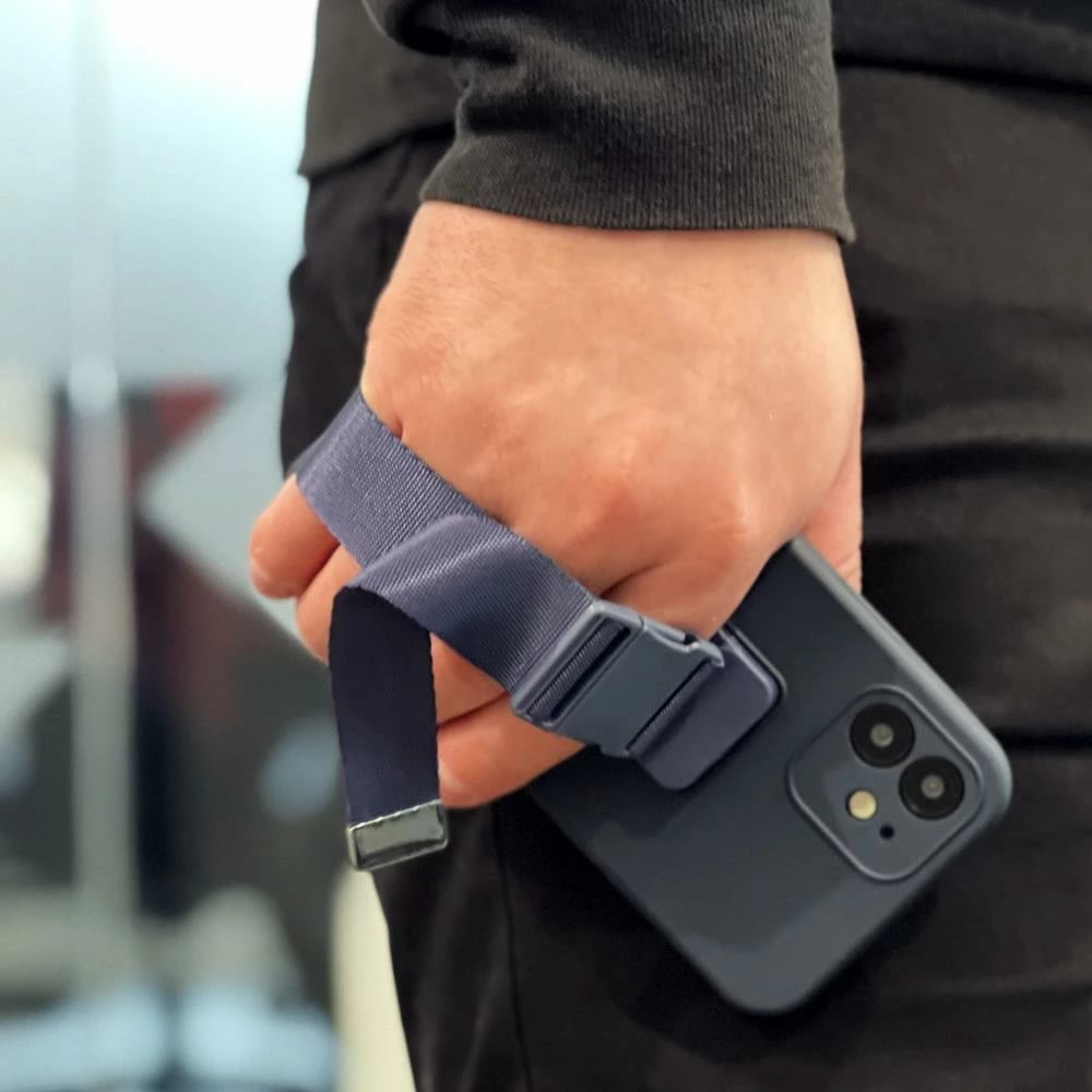 Mbështjellës silikoni Hurtel Rope Case me rrip, për Samsung Galaxy S22 Ultra, Zi