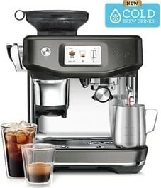 Aparat kafeje espresso Sage SES882BST, mulli i integruar, ekran me prekje, black inox