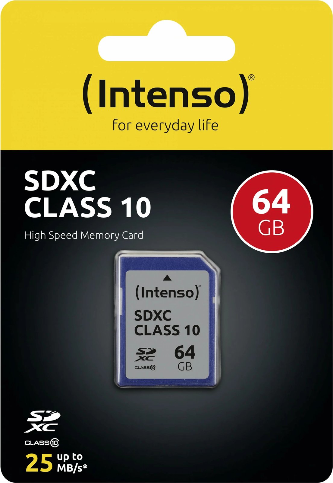 Kartelë SDXC Intenso 3411490, 64 GB, Class 10, e zezë