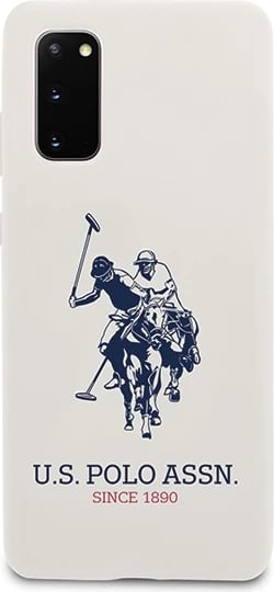 Mbështjellës U.S. Polo Assn. USHCS62SLHRWH Silicone për Samsung Galaxy S20, i bardhë