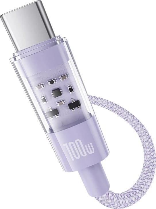 Kabllo Baseus Gem USB C në USB C, 1 m, 100 W, Vjollcë