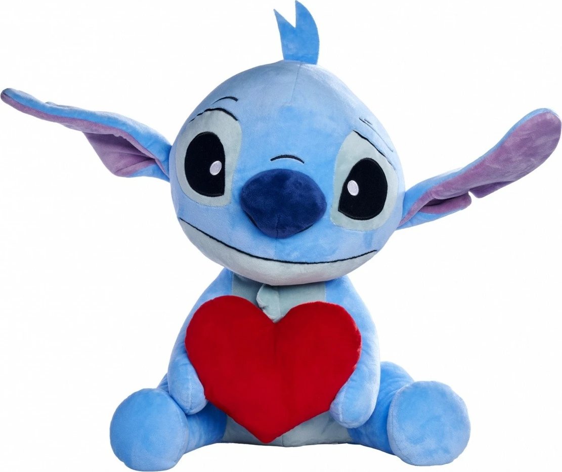 Lodër pelushi Disney Stitch me zemër, Simba, 50 cm, kaltër