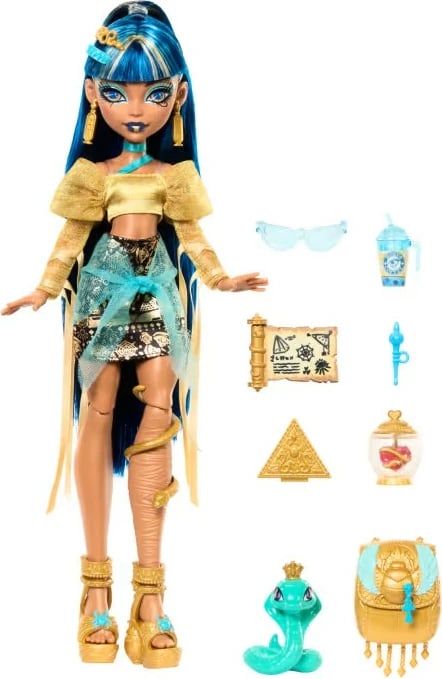 Kukull Monster High Mattel Cleo de Nile HXH74 me aksesorë