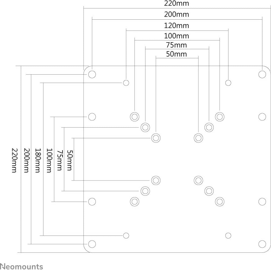 Adapter VESA Neomounts FPMA-VESA200, çelik, 42 inç, i zi