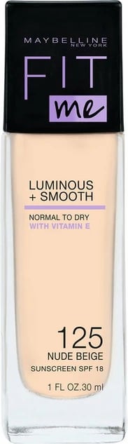 Fondatinë Maybelline Fit Me Luminous + Smooth për femra 125 Nude Beige 30ml