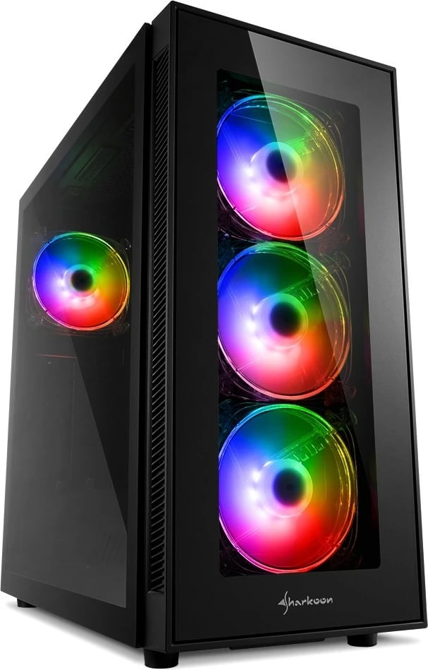 Kasë Sharkoon TG5 Pro RGB, Midi Tower, ATX, micro ATX, Mini-ITX, E zezë