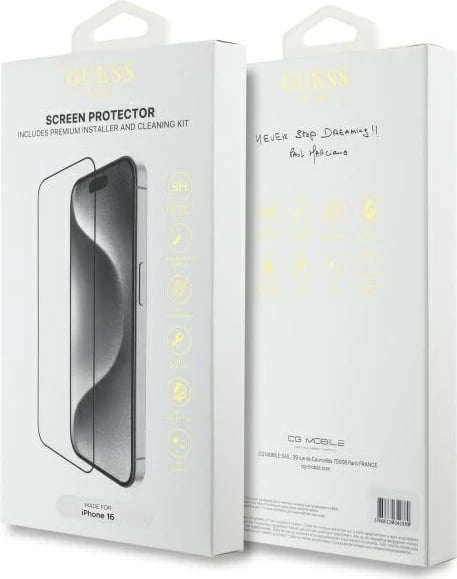 Mbrojtës ekrani Guess 2.5D Outline prej xhami të temperuar për iPhone 16, 6.1"