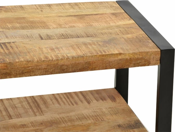 Tavolinë kafeje Miles dru mango natyral-e zezë 100x45x45.5cm