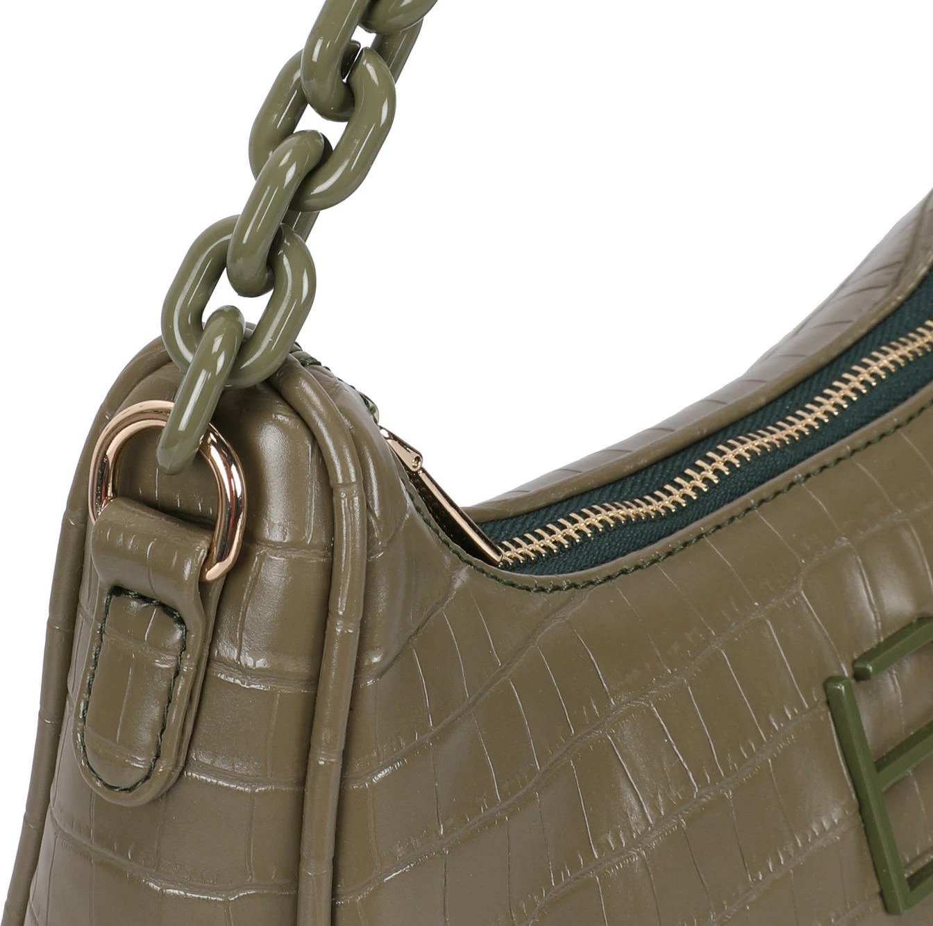 Çantë krahu ngjyrë jeshile, Croco, Lucky Bees, 265