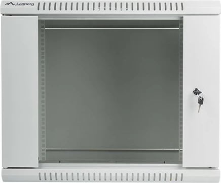Kasë muri Lanberg WF01-6409-10S, 19", 9U, 600x450mm, xham, gri