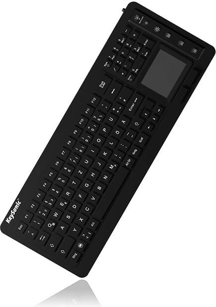 Tastierë KEYSONIC KSK-6231INEL me touchpad, USB, IP68, US layout, e zezë