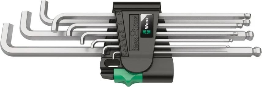 Set çelësash L Wera 950/9 Hex-Plus, kromuar
