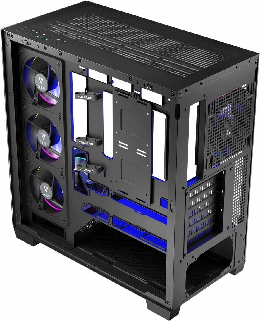 Kasë MODECOM STELLAR 5F ARGB, Midi Tower, me 5 ventilatorë ARGB, e zezë