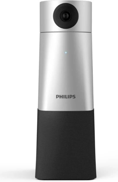 Kamerë konferencash Philips PSE0550/00 me mikrofon të integruar, 4K, Full HD, USB, e zezë/argjendtë