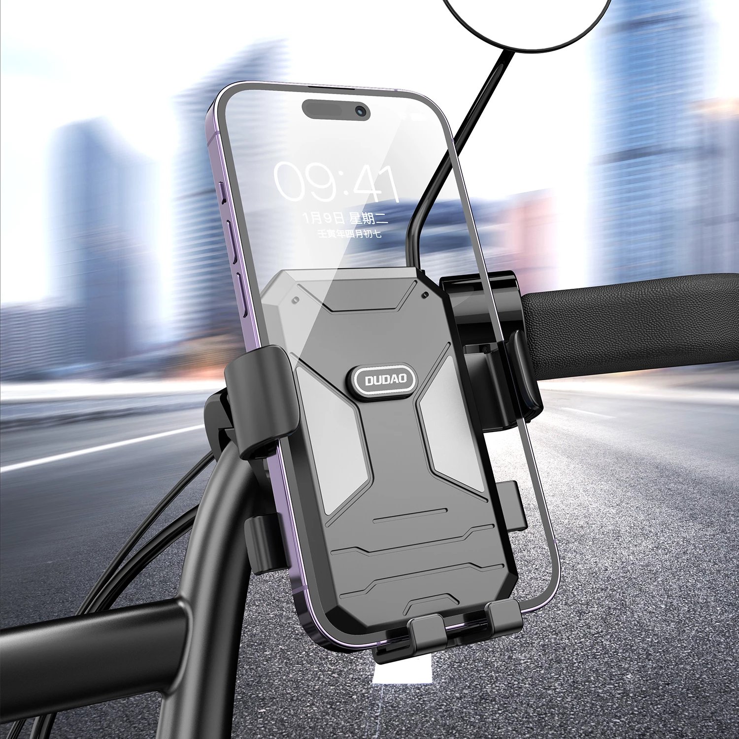 Mbështjellës telefoni për biçikletë/motoçikletë Dudao F7C, i zi