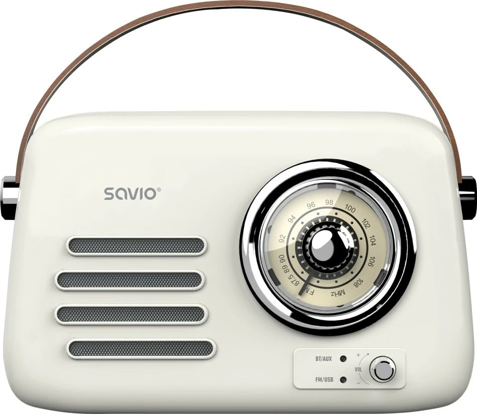 Radio portative Savio RS-02, Bluetooth 5.3, USB-C, e bardhë