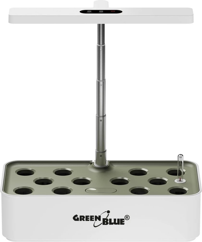 Sistem smart për kultivim të brendshëm, GreenBlue GB133, 12 vende, pompë e qetë, tregues niveli uji, e bardhë