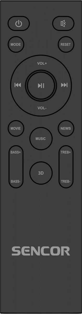 Soundbar Sencor SSB 4450BS me subwoofer të integrum, 200W, i zi
