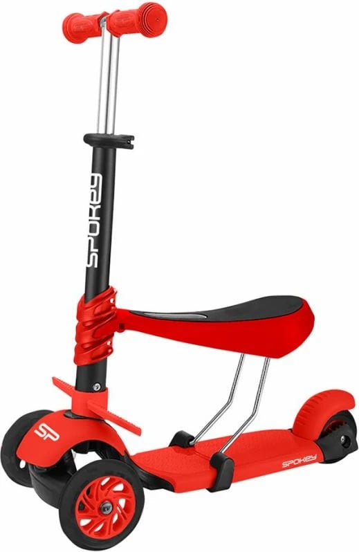 Scooter Spokey Tripla 3in1 për fëmijë, ngjyrë e kuqe