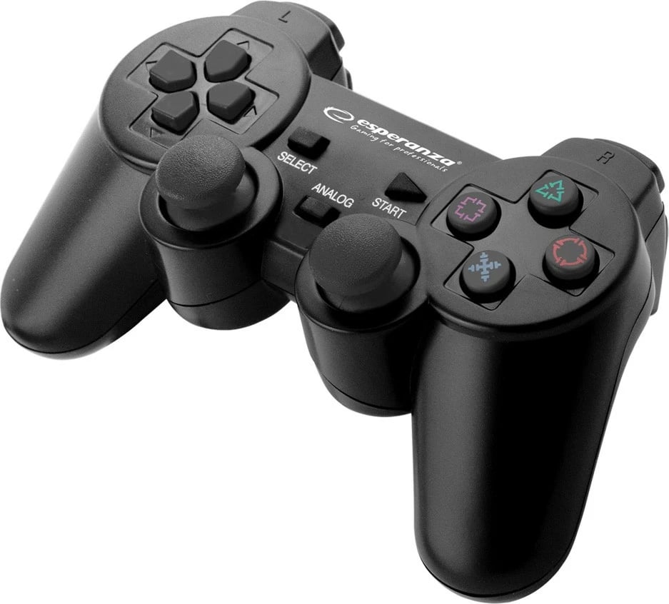 Gamepad Esperanza EGG107K për PC/PS3, me kabllo, i zi