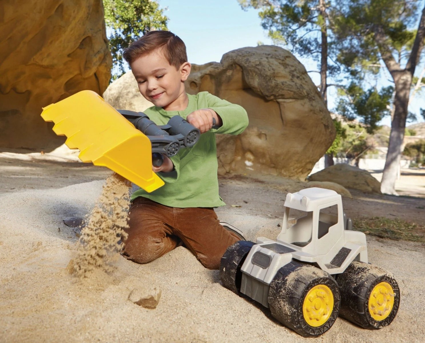 Lodër ngarkues Little Tikes Dirt Diggers 2-në-1, plastikë, e verdhë/e bardhë/gri
