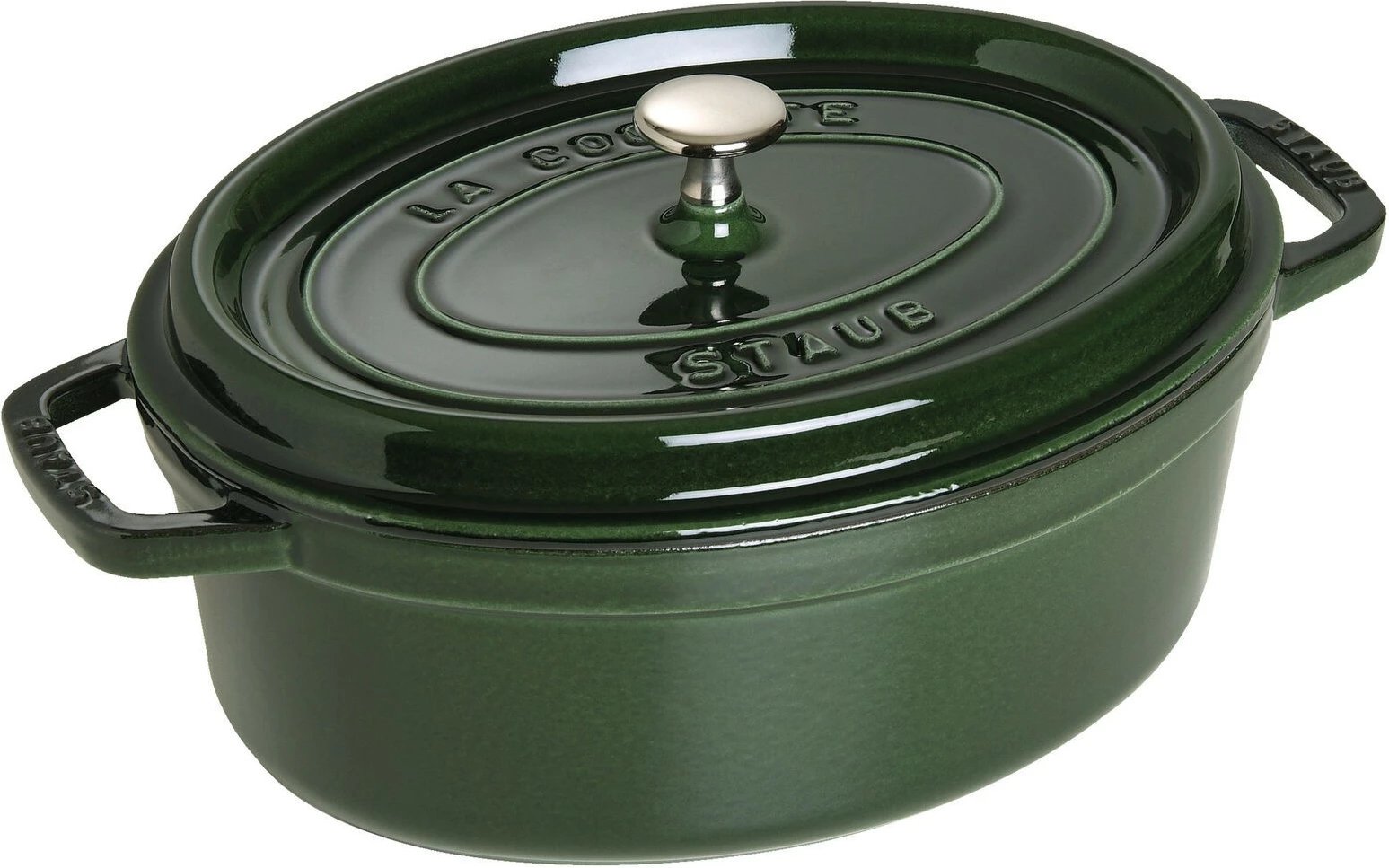 Tenxhere ovale Staub La Cocotte 33cm, gize, smalt, jeshile