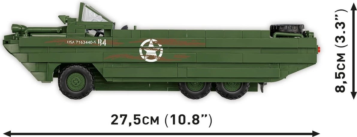 Set lodrash ndërtimi Cobi Klocki DUKW Amphibia, 508 pjesë, Jeshile