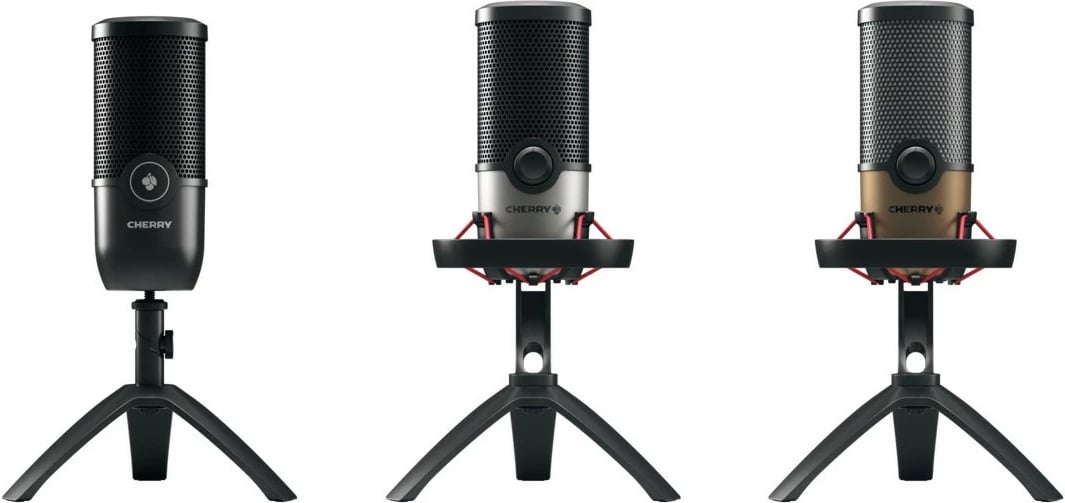 Mikrofon tavoline Cherry UM 9.0 PRO RGB, 24 bit, 192 kHz, USB, i zi, bakër