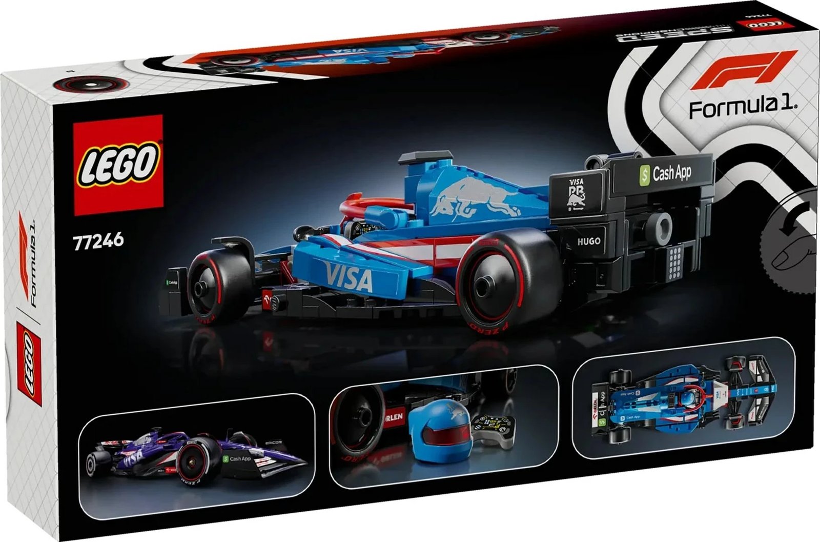 Set LEGO Speed Champions Visa Cash App RB VCARB 01, 248 pjesë, me minifigurë, Blu