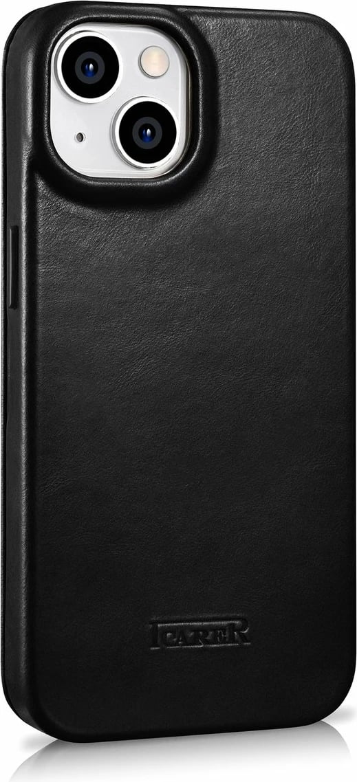 Mbështjellës iCarer Oil Wax Premium Leather Folio për iPhone 14 Plus, MagSafe, i zi Mbështjellës iCarer Oil Wax Premium Leather Folio për iPhone 14 Plus, MagSafe, i zi