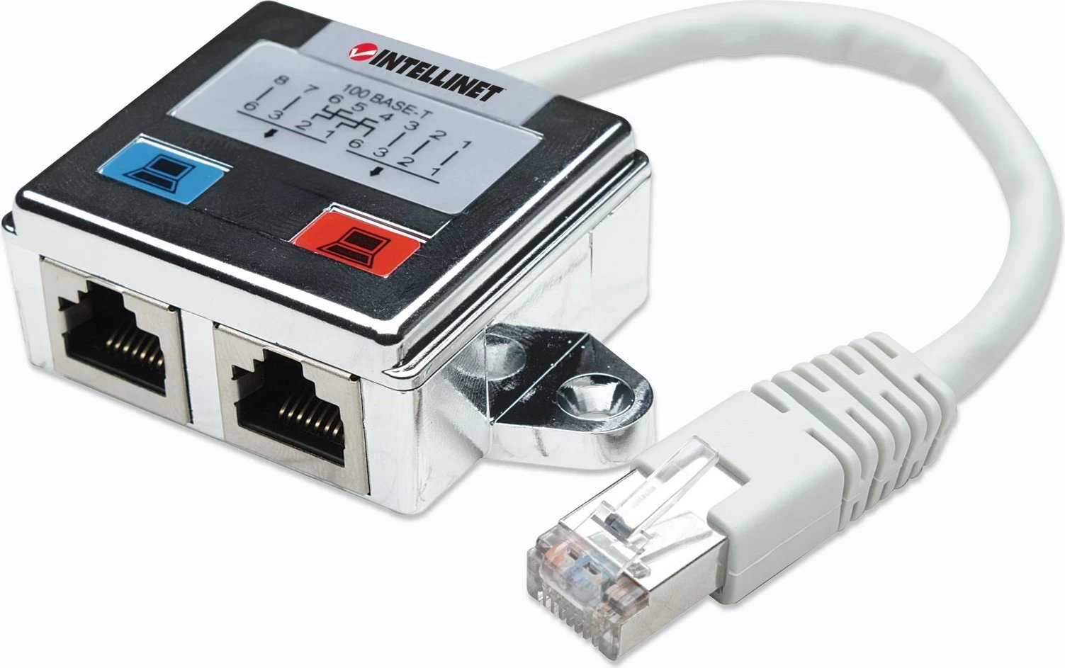 Adapter Intellinet 2-Port, Cat5e, FTP, Argjendtë