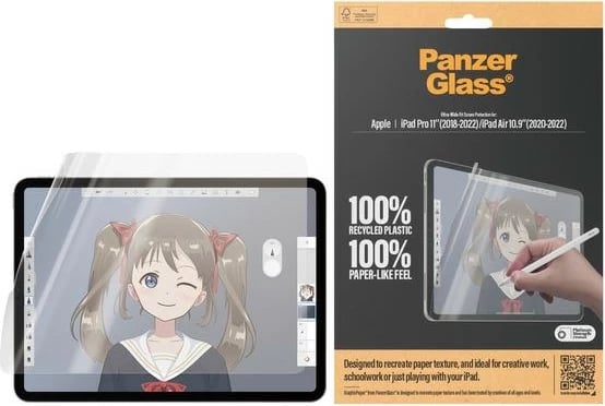 Folie mbrojtëse PanzerGlass GraphicPaper për iPad Pro 11" (2018/2020/2021/2022), për vizatim dhe shkrim, Transparent