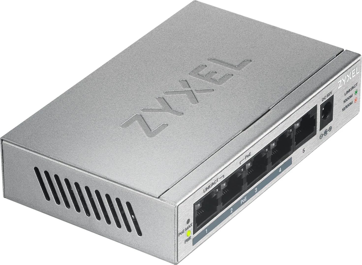 Switch Zyxel GS1005HP, Gigabit Ethernet, Silver