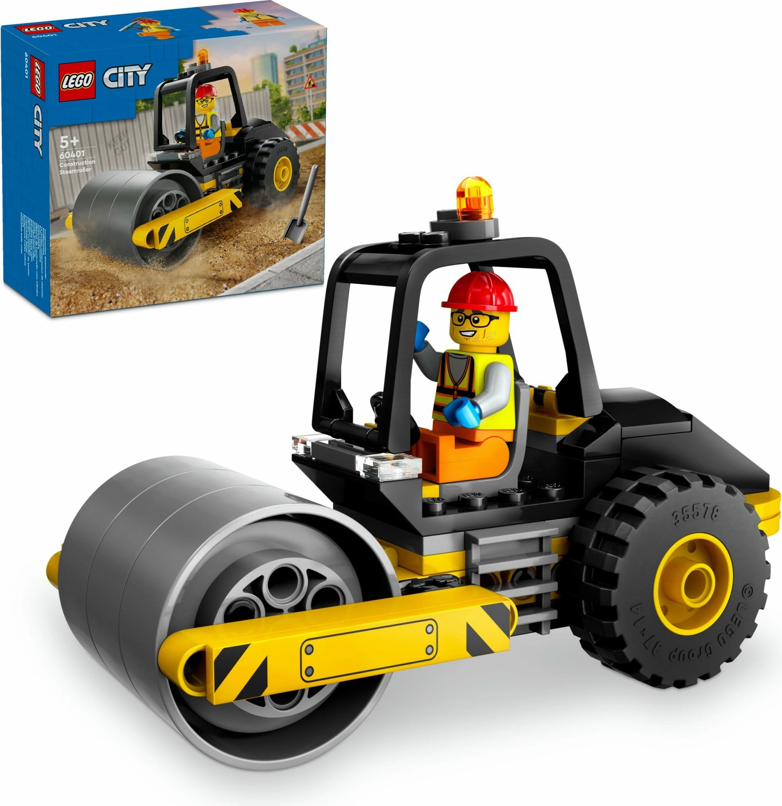 Set ndërtimi LEGO City Steamroller 60401, 78 pjesë, shumëngjyrësh