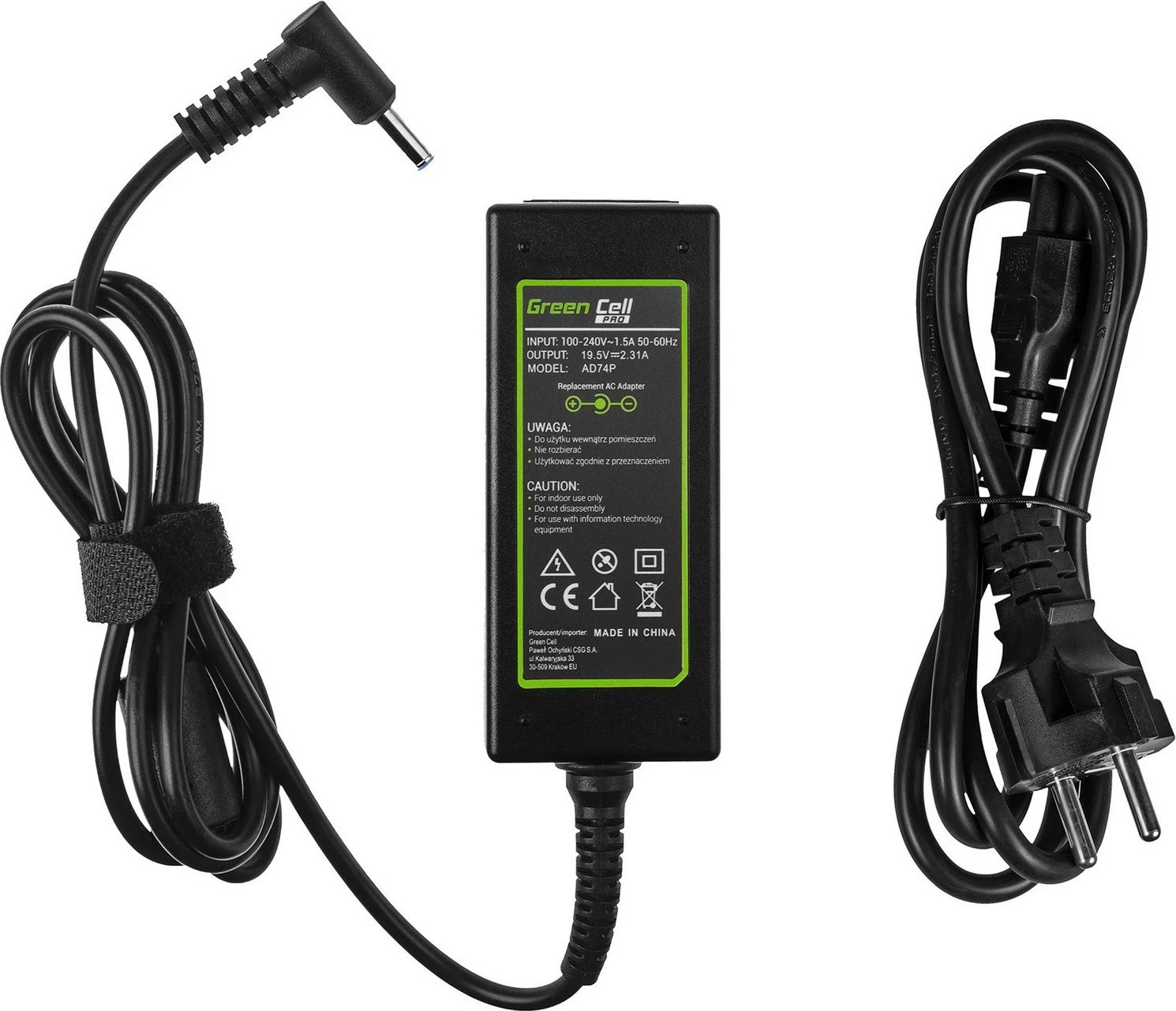 Karikuesi për laptop Green Cell PRO për HP, 45W 19.5V