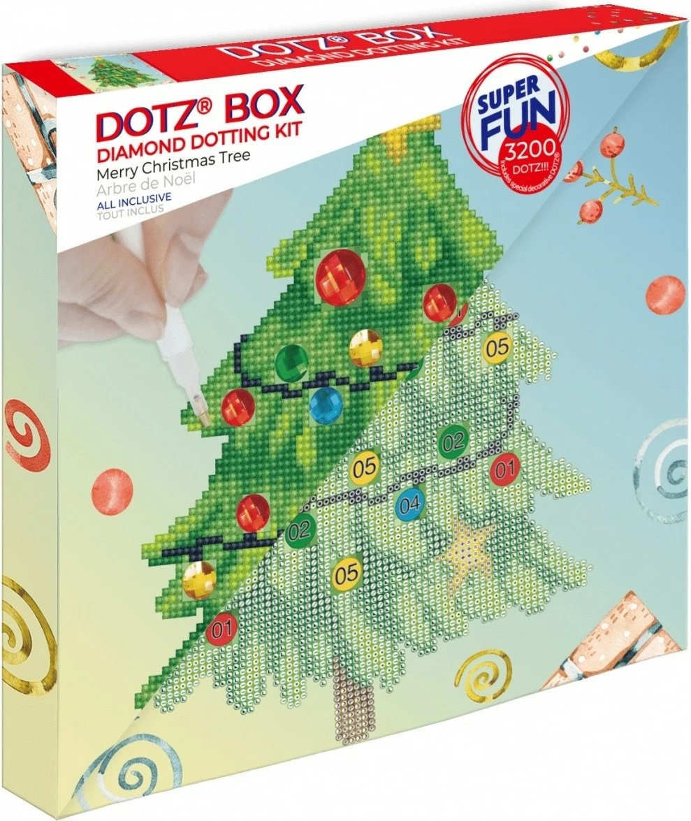 Set mozaikësh Diamond Dotz Dante 018-DBX049, Pema e Krishtlindjeve, shumëngjyrëshe