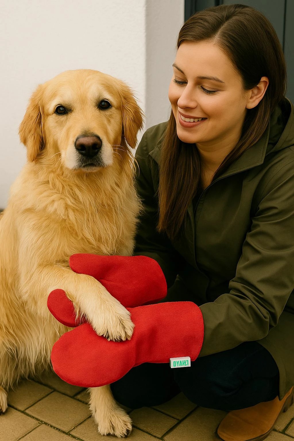 Doreza për tharje të kafshëve, të kuqe, Paws & Whiskers Drymitt