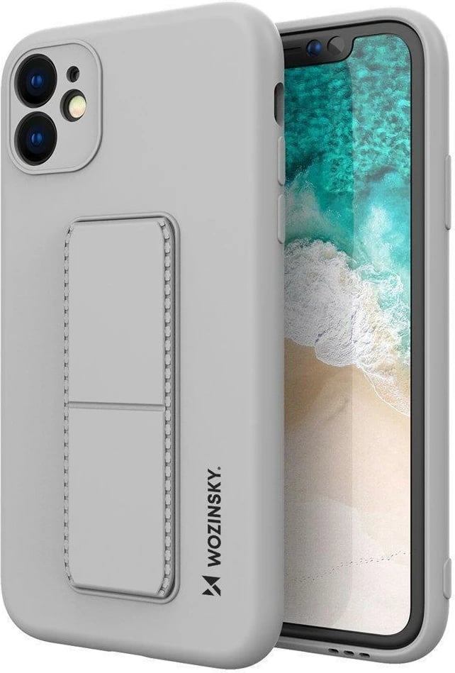 Mbështjellës Wozinsky Kickstand Case për Samsung Galaxy A22 4G, silikon, gri