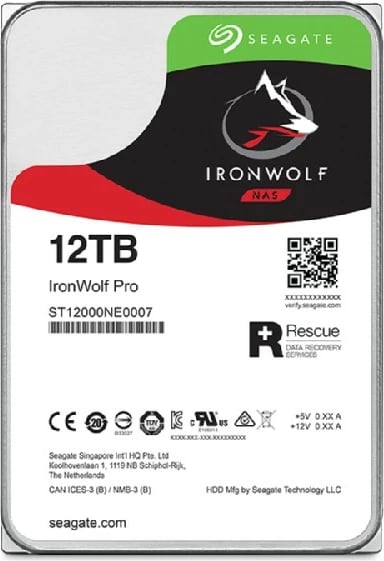 Hard disk Seagate IronWolf Pro ST12000NT001, 12 TB, 7200 RPM, 256 MB, 3.5", Serial ATA III