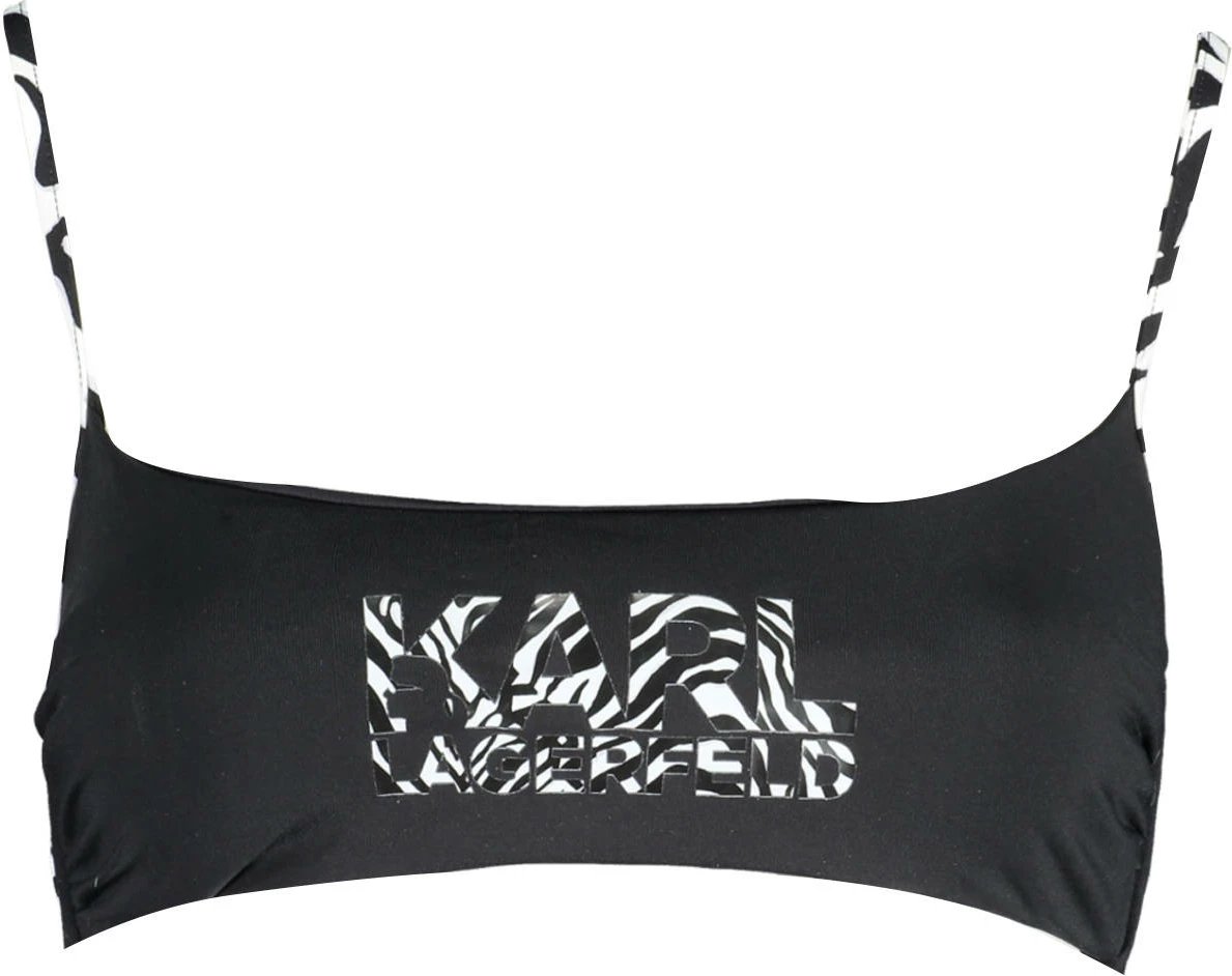 Top bikine për femra KARL LAGERFELD BEACHWEAR, e zezë
