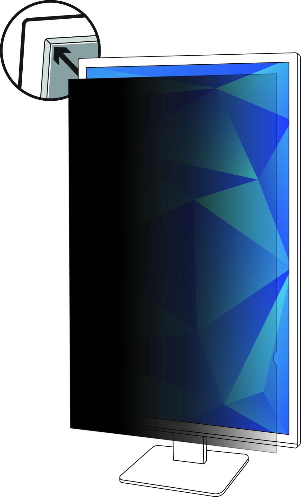 Filtër privatësie 3M PF250W9P, 25.0", 16:9, i zi