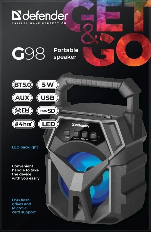Boks portativ mono Defender G98, i zi